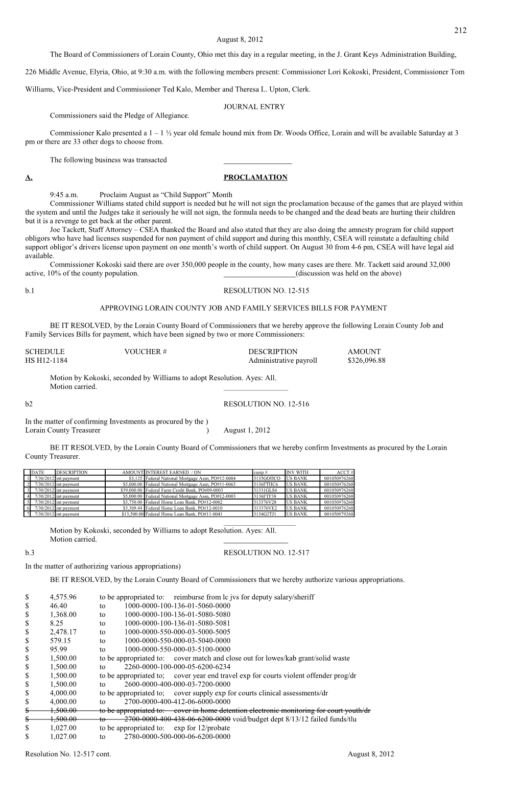 The Board of Commissioners of Lorain County, Ohio Met This Day in a Regular Meeting, In s7