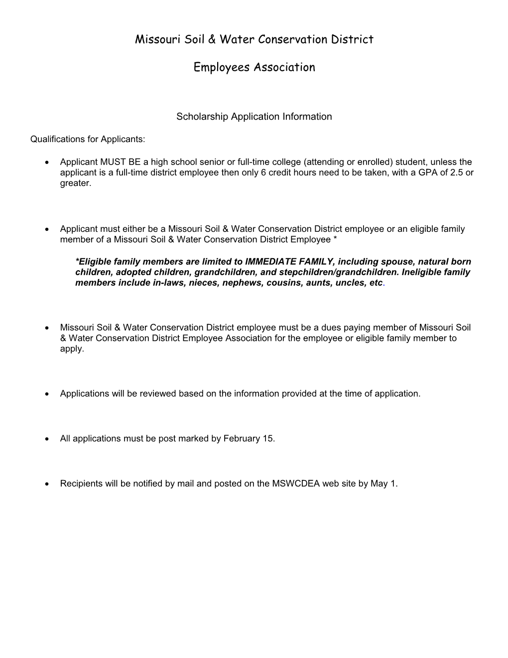 Missouri Soil & Water Conservation District