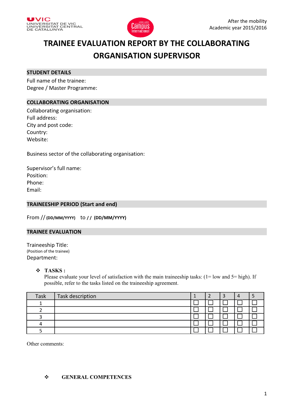 Informe De Valoració Emès Pel Tutor De L Empresa