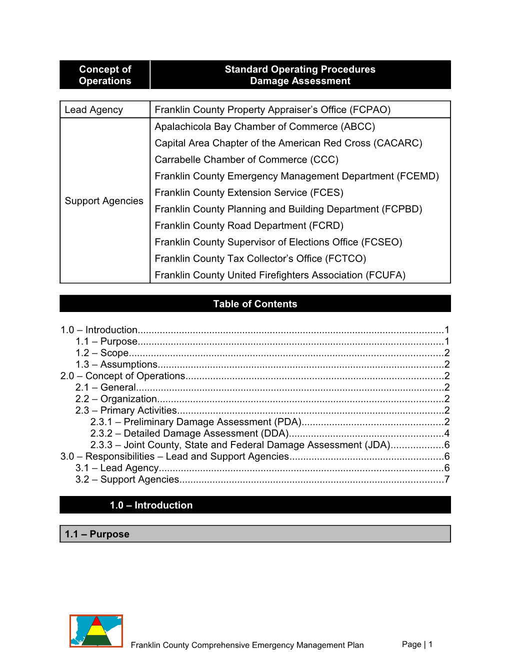 2.3.1 Preliminary Damage Assessment (PDA)