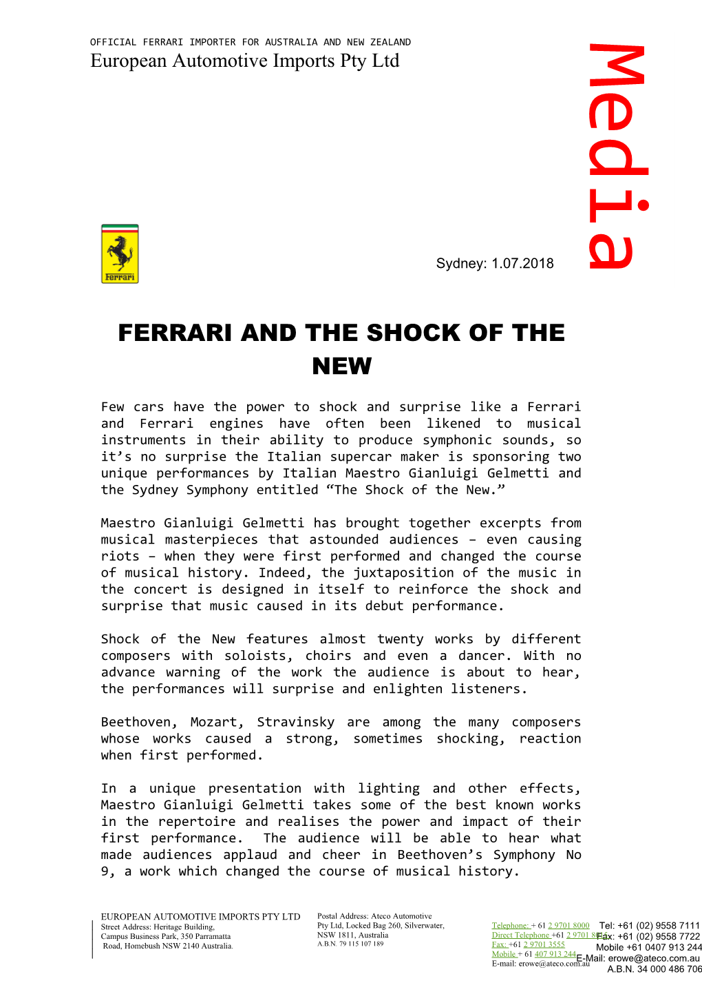 Ferrari and the Shock of the New