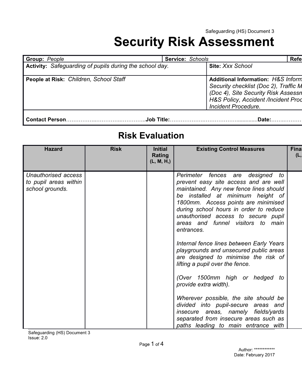 Document 3 - Security Risk Assessment