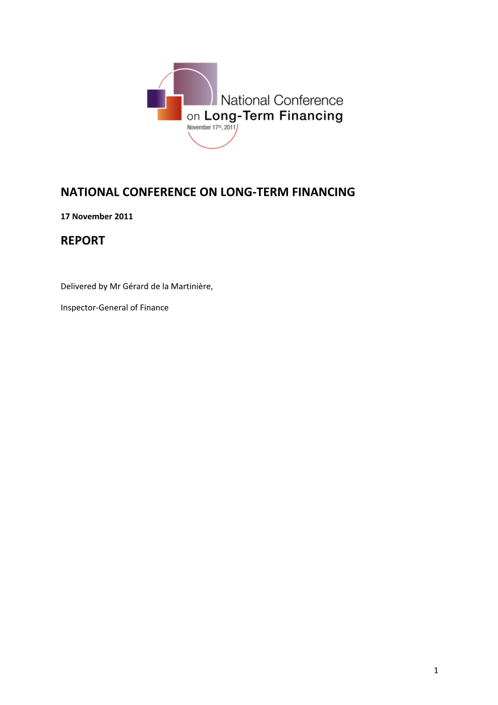 National Conference on Long-Term Financing