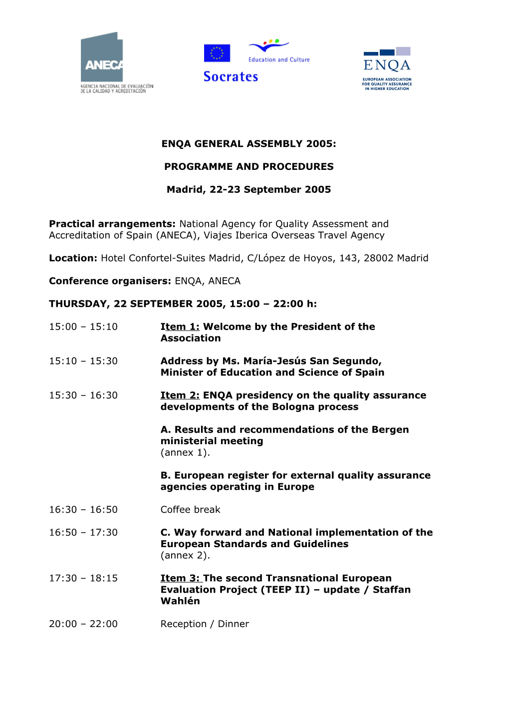 Enqa General Assembly 2005