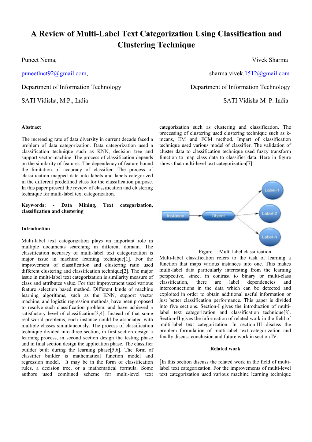 A Review of Multi-Label Text Categorization Using Classification and Clustering Technique