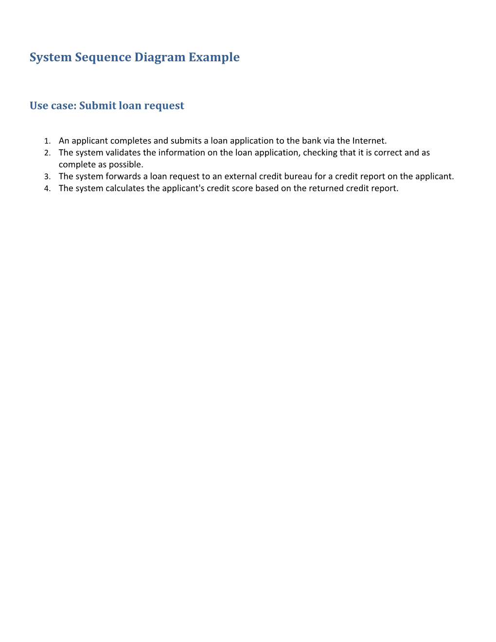 System Sequence Diagram Example