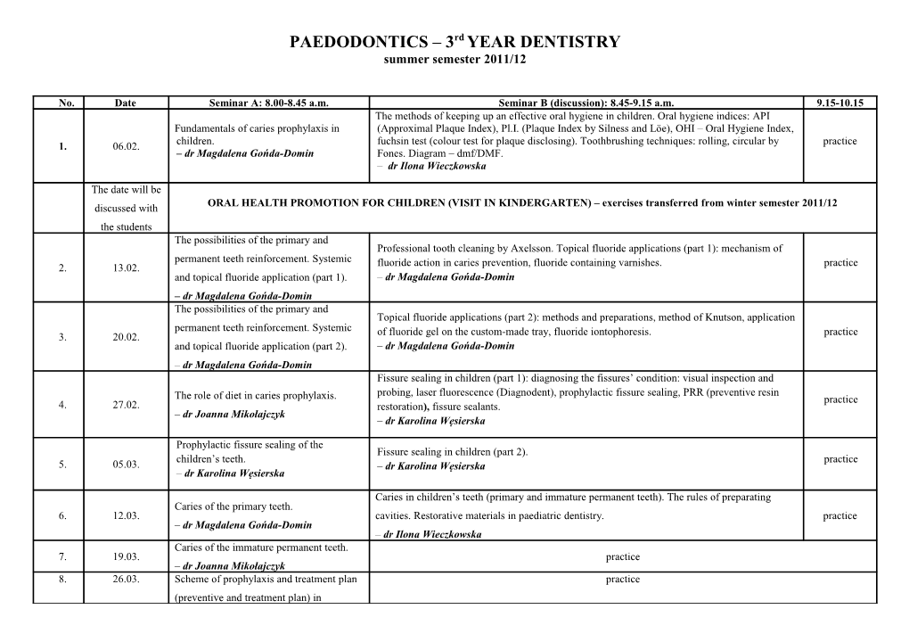 PAEDODONTICS 3Rd YEAR DENTISTRY