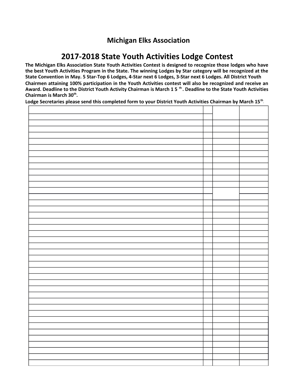 2017-2018 State Youth Activities Lodge Contest