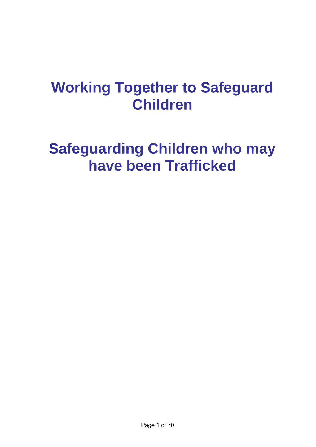 Child Trafficking, Migration and Exploitation