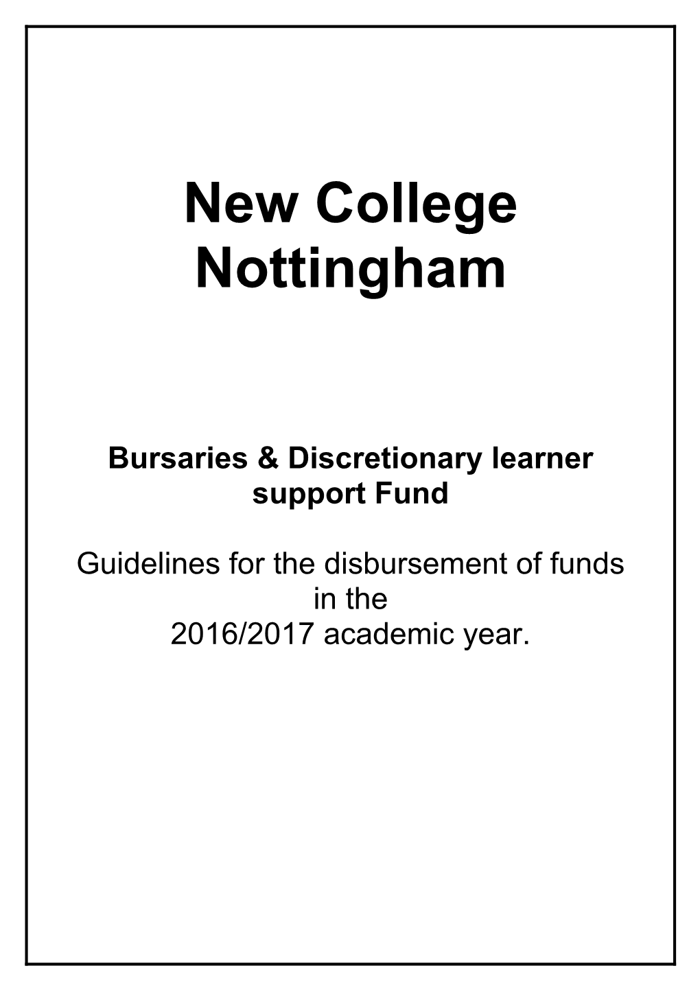 Bursaries& Discretionary Learner Support Fund