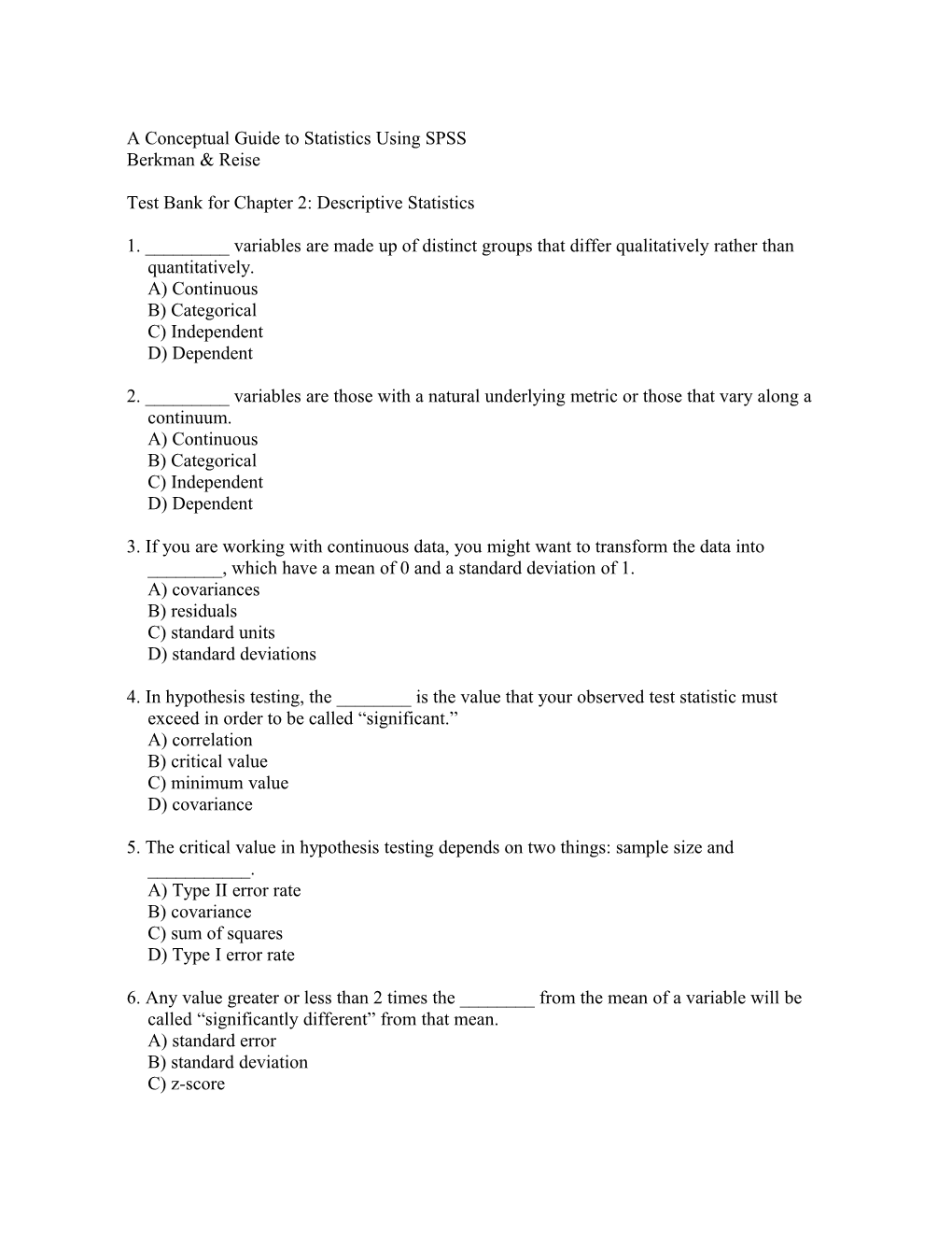 A Conceptual Guide to Statistics Using SPSS