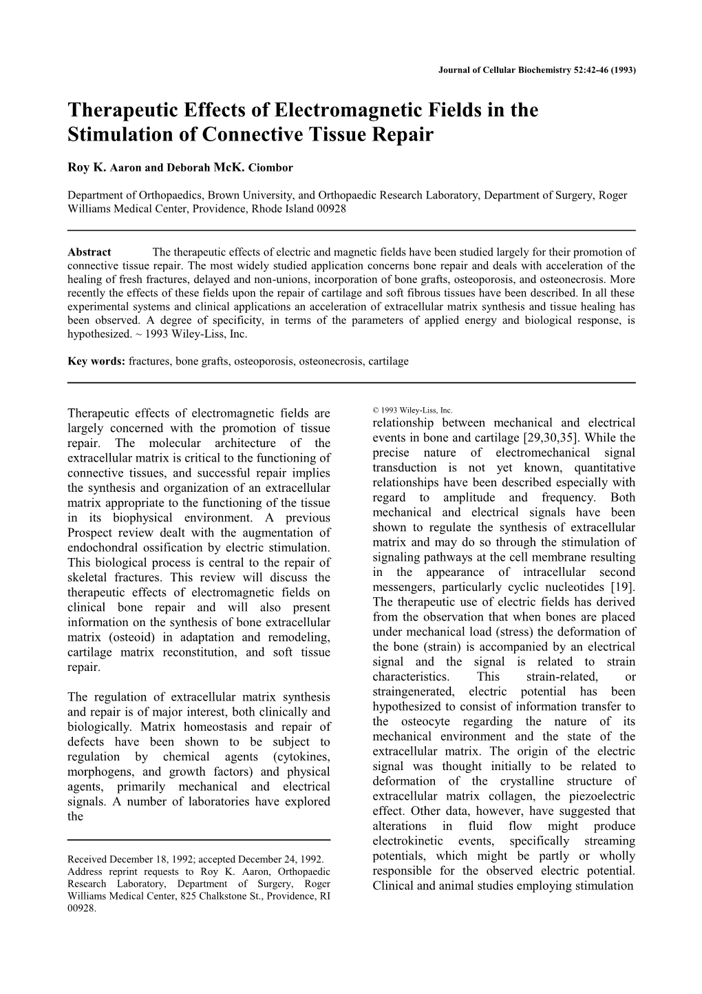 Therapeutic Effects of Electromagnetic Fields in the Stimulation of Connective Tissue Repair