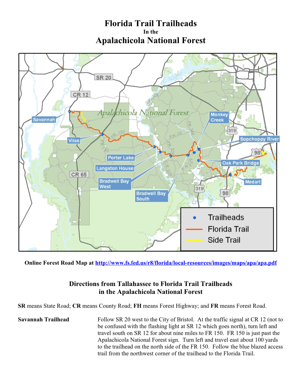 Florida Trail Trailheads