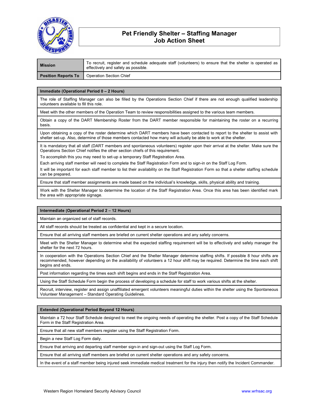 Western Region Homeland Security Advisory Council