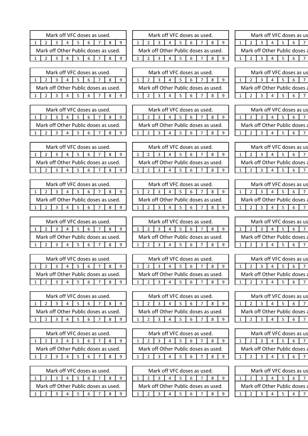 Mark Off VFC Doses As Used