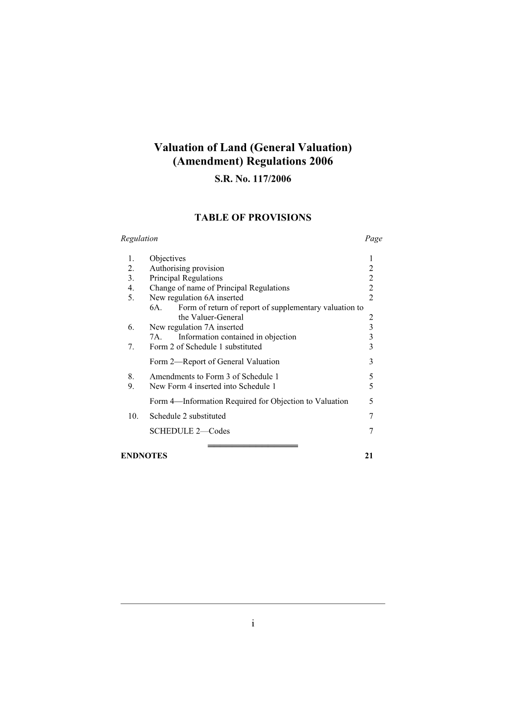 Valuation of Land (General Valuation) (Amendment) Regulations 2006