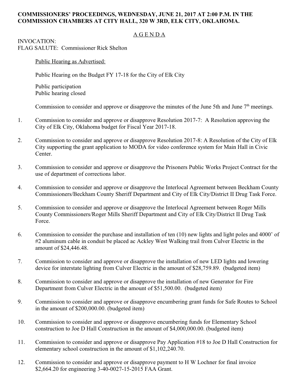 Commissioners= Proceedings, Monday, May 3, 2010 at 7:00 P