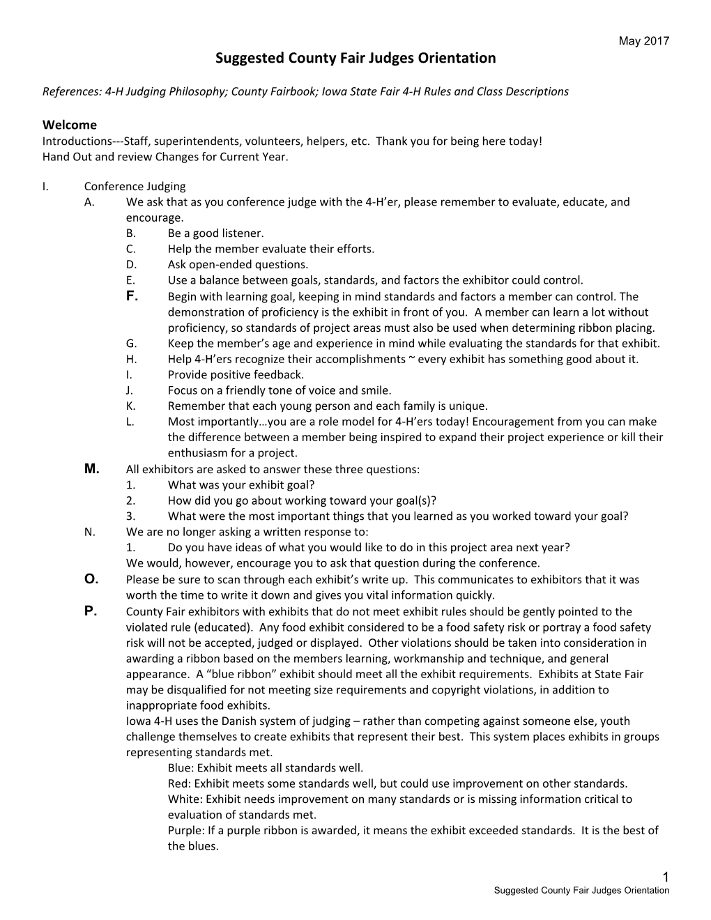 County Fair Judges Orientation Story