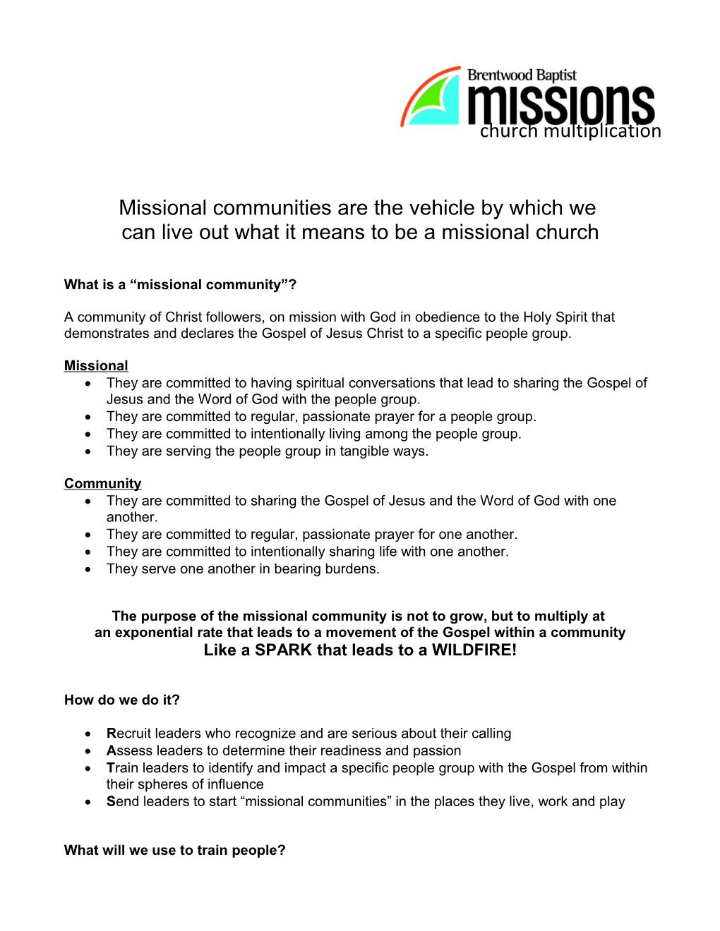 What Is a Missional Community