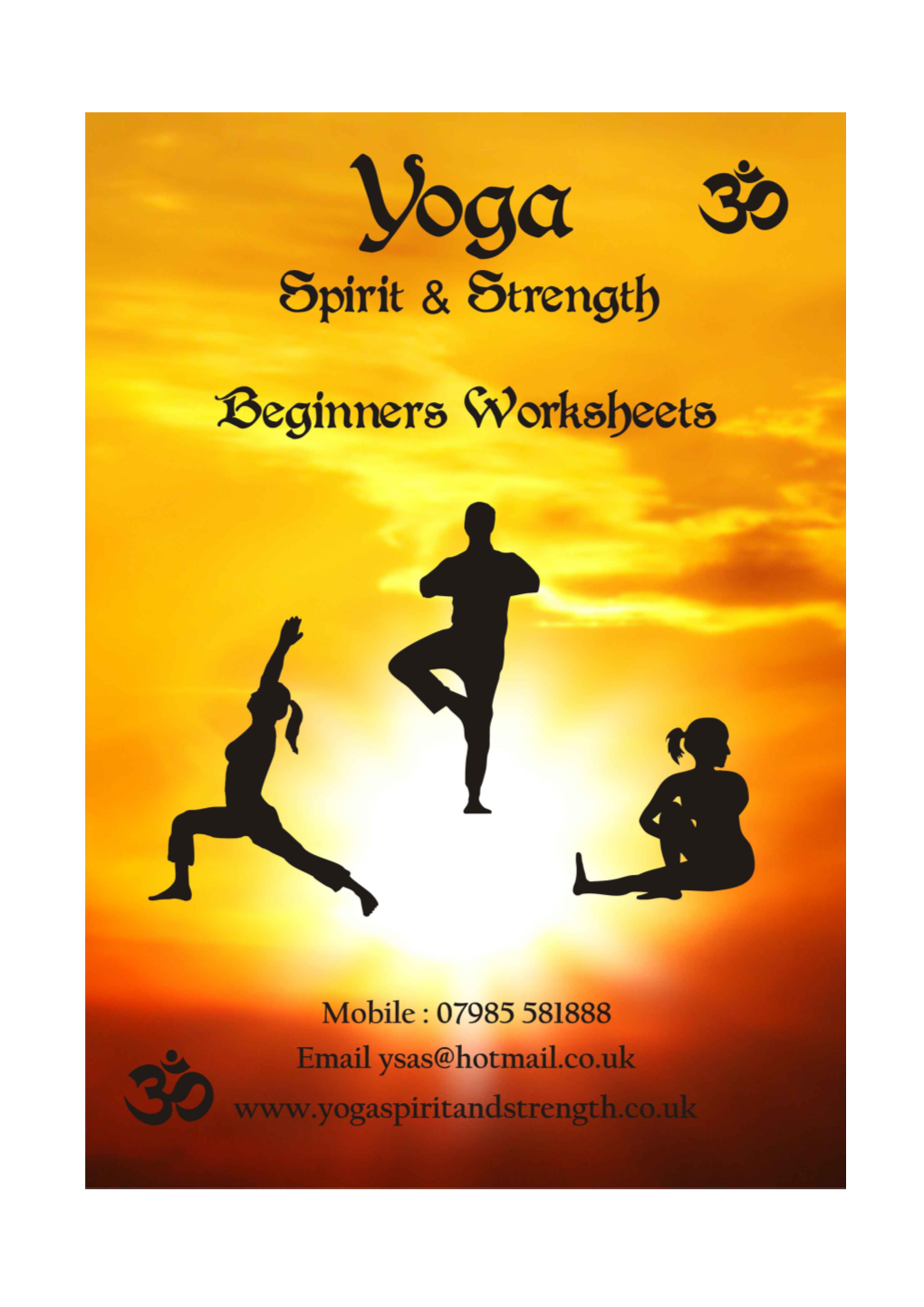 Hatha Yoga - Beginners Worksheets