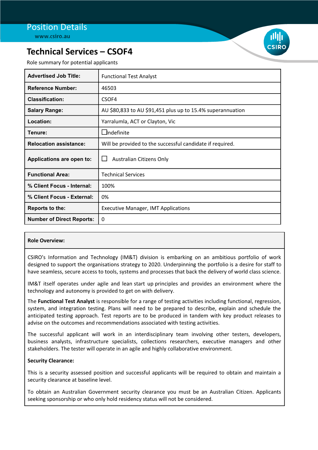 Position Details - Technical Services - CSOF5 s1