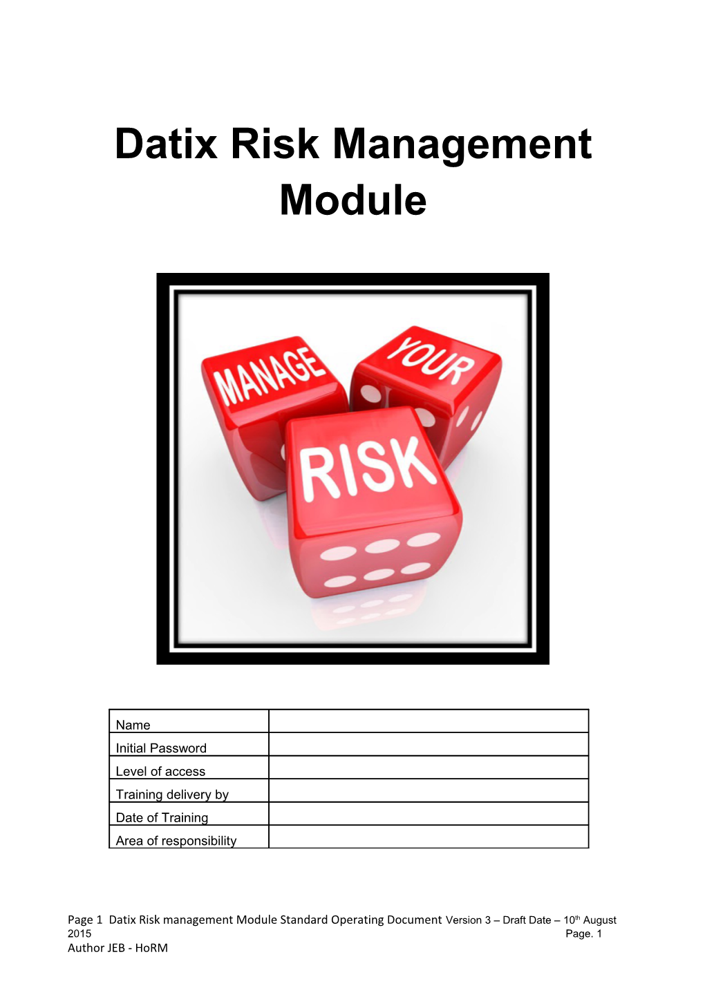 Datix Risk Management Module