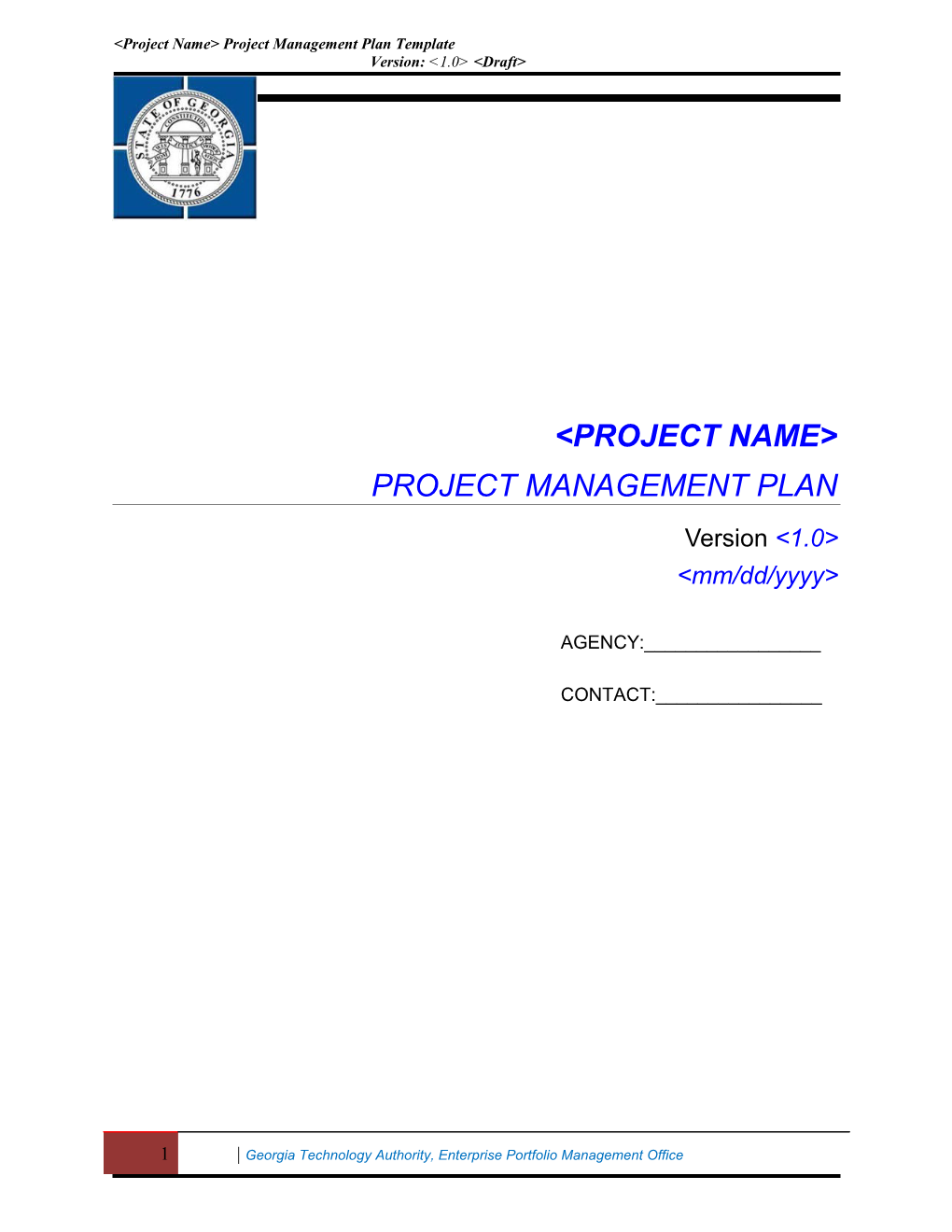 Project Management Plan Template