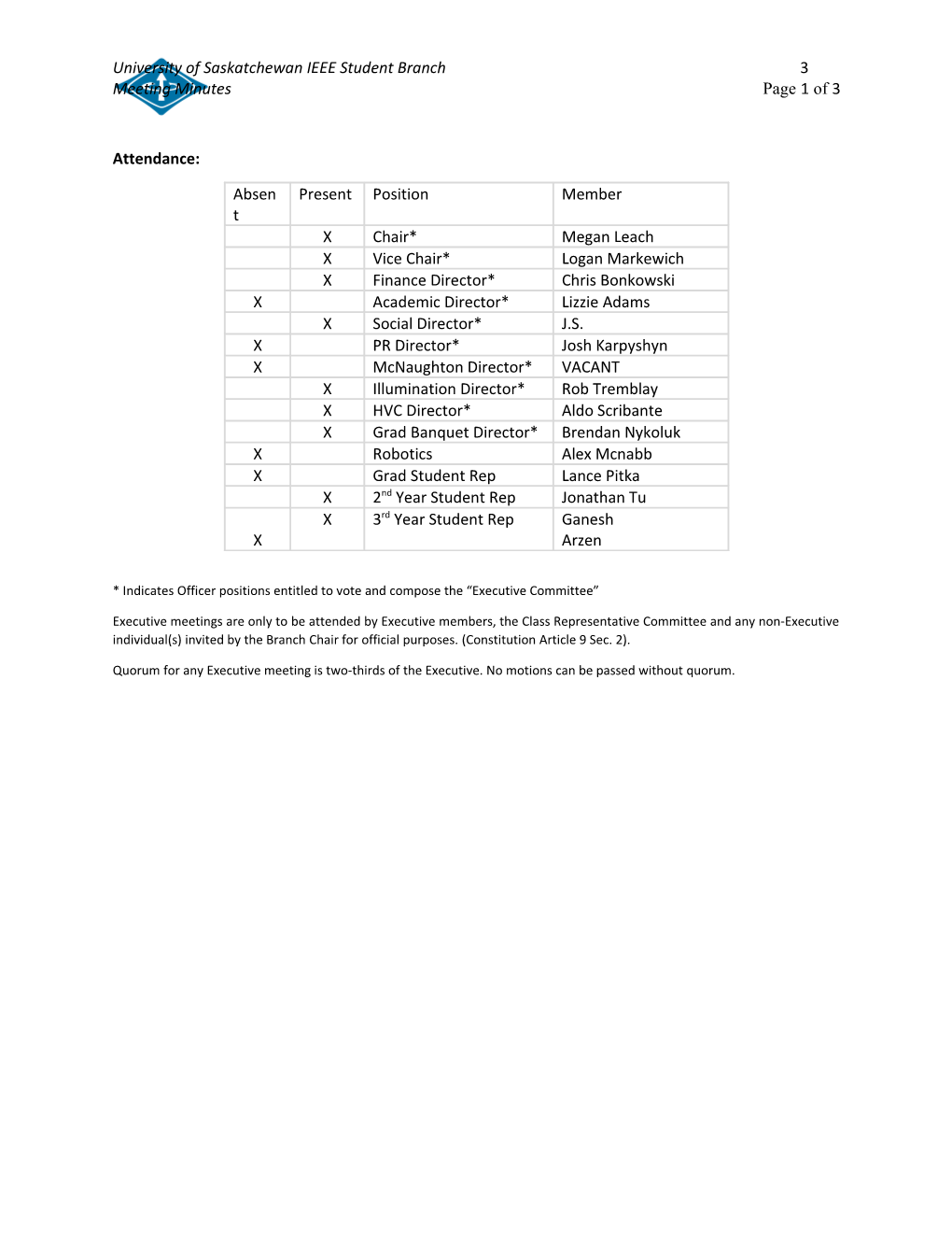 University of Saskatchewan IEEE Student Branch 3