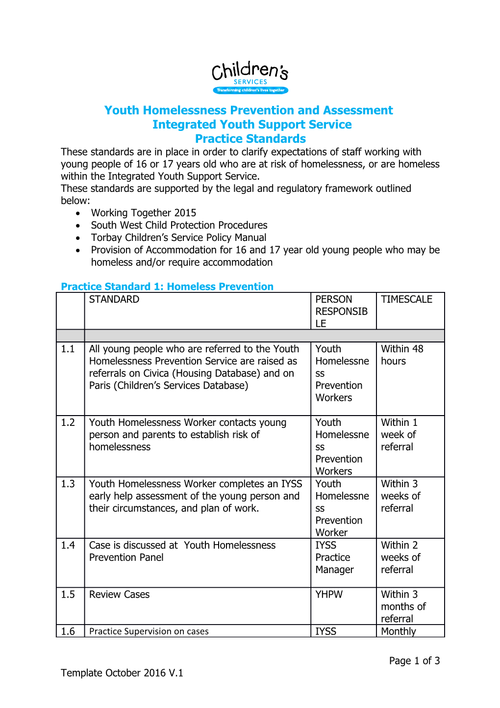 Youth Homelessness Prevention and Assessment