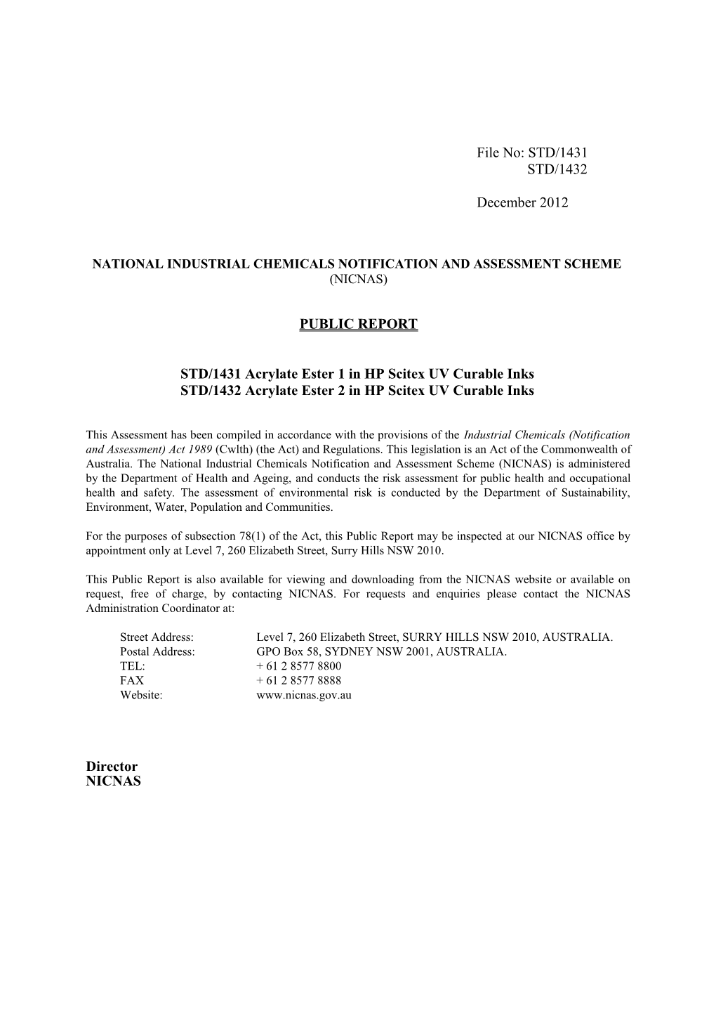 National Industrial Chemicals Notification and Assessment Scheme s24