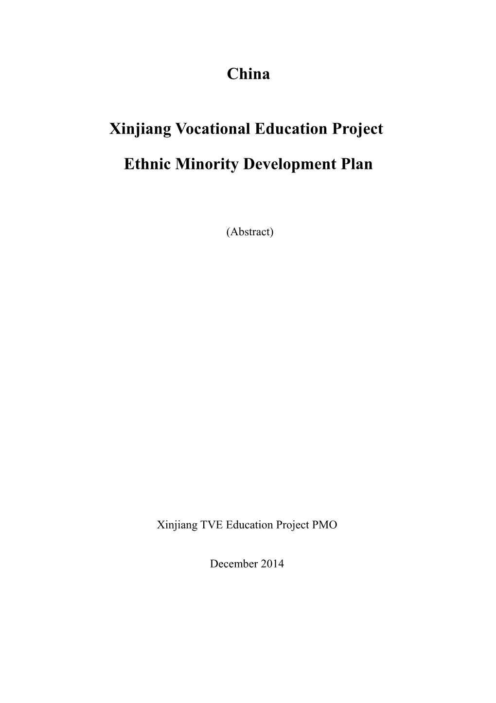 Xinjiang Vocational Education Project