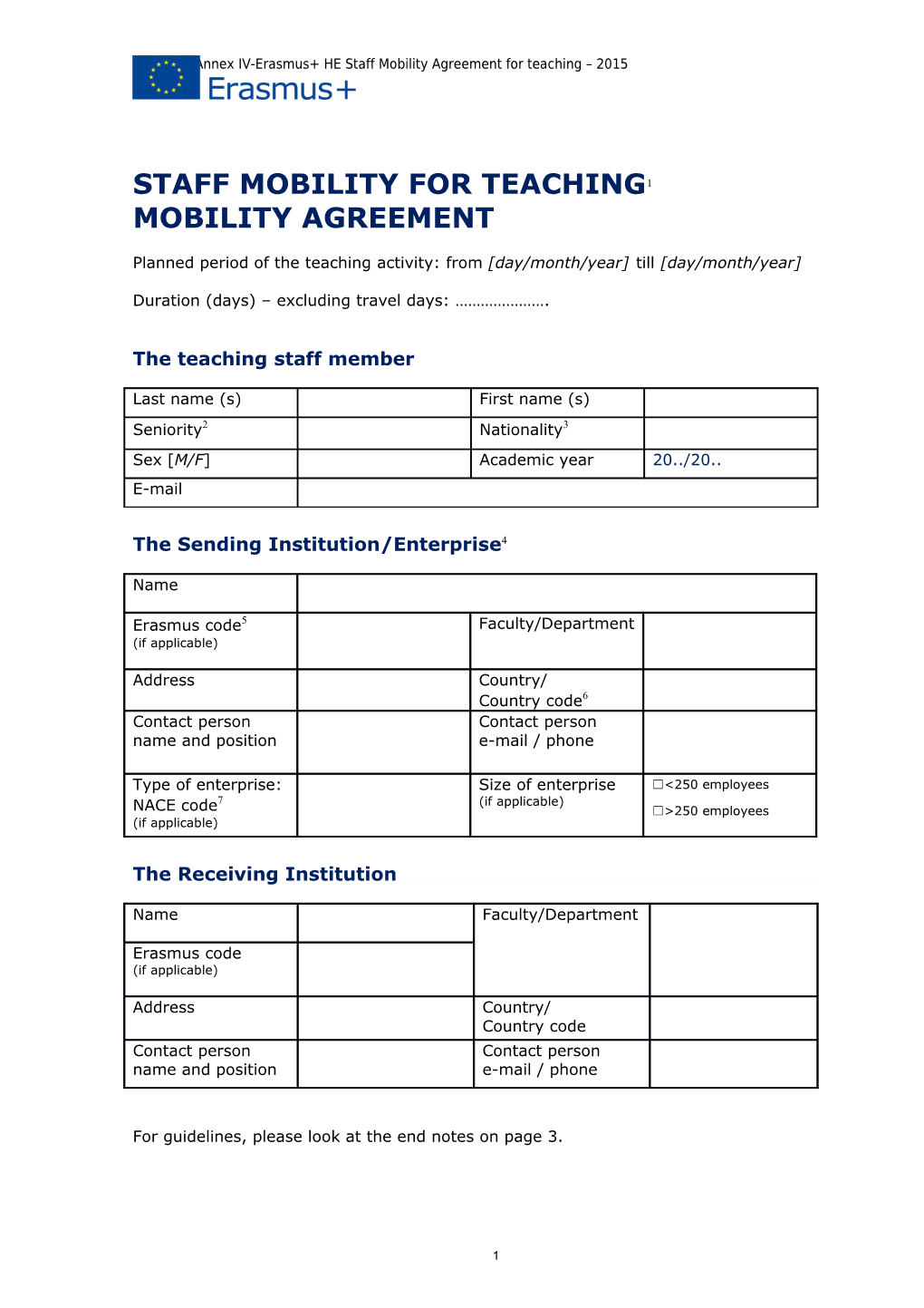 Gfna-II-C-Annex IV-Erasmus+ HE Staff Mobility Agreement for Teaching 2015 s2
