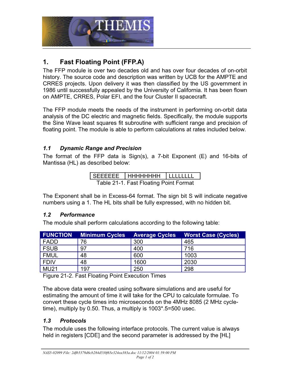 1. Fast Floating Point (FFP.A)