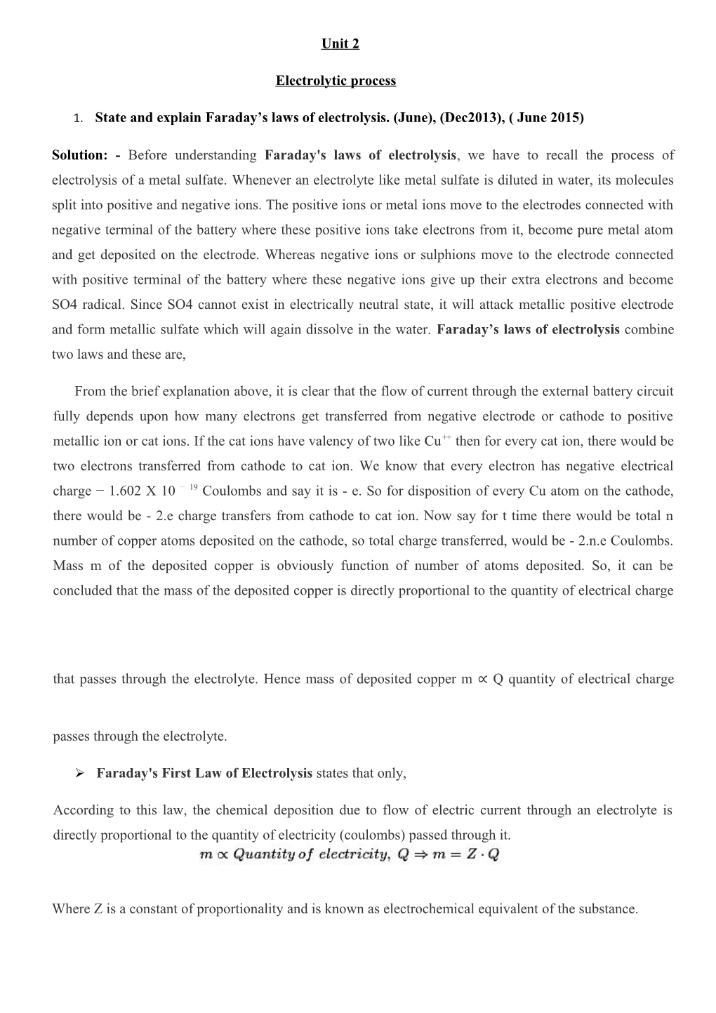 Electrolytic Process