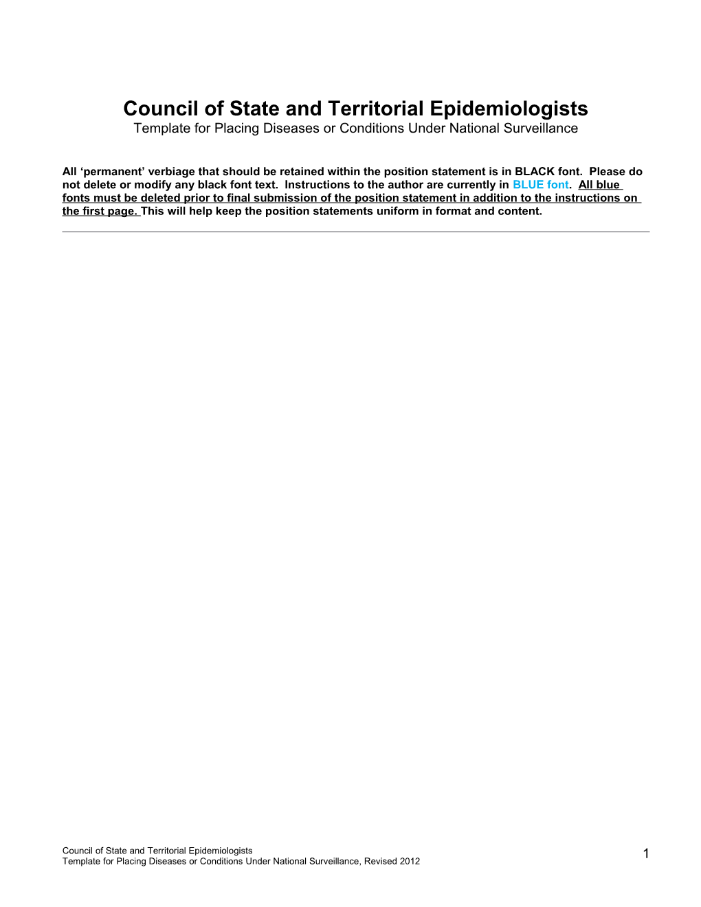 Council of State and Territorial Epidemiologists