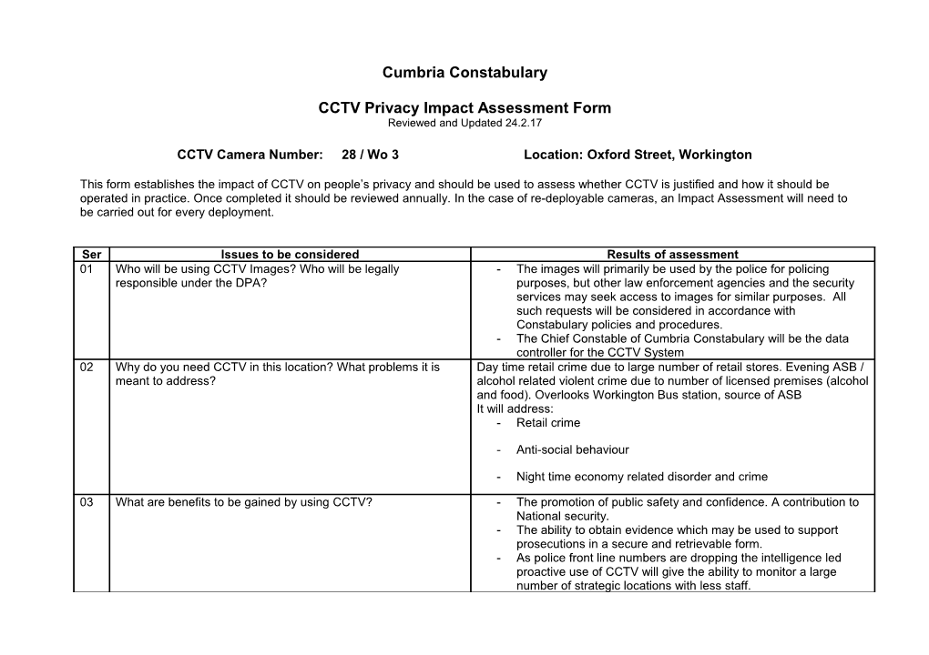 CCTV Privacy Impact Assessment Form s1