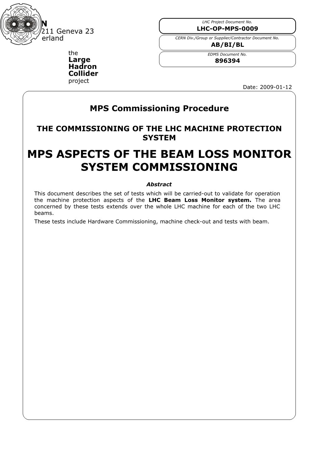 LHC Engineering Specification