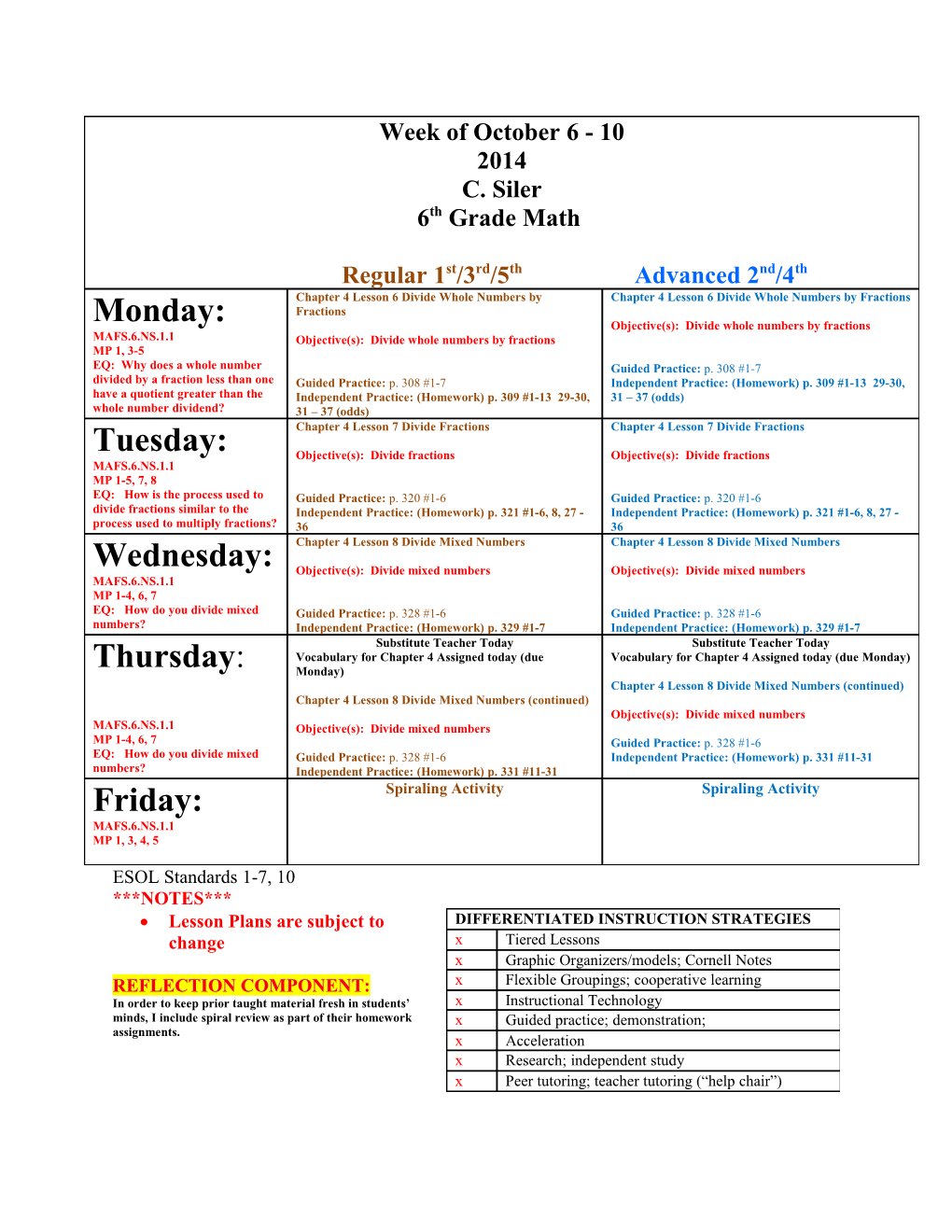 ESOL Standards 1-7, 10