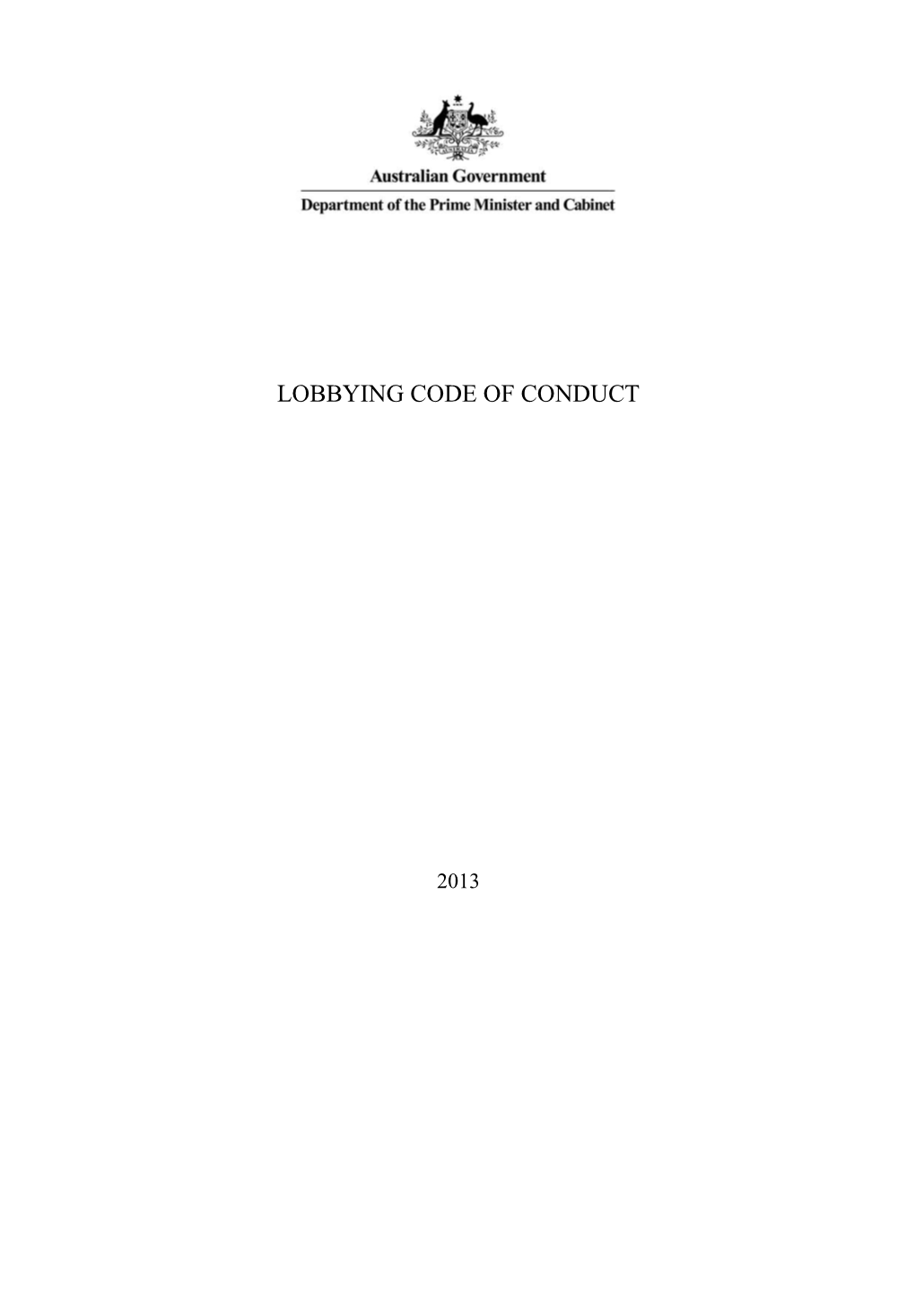 Lobbying Code of Conduct