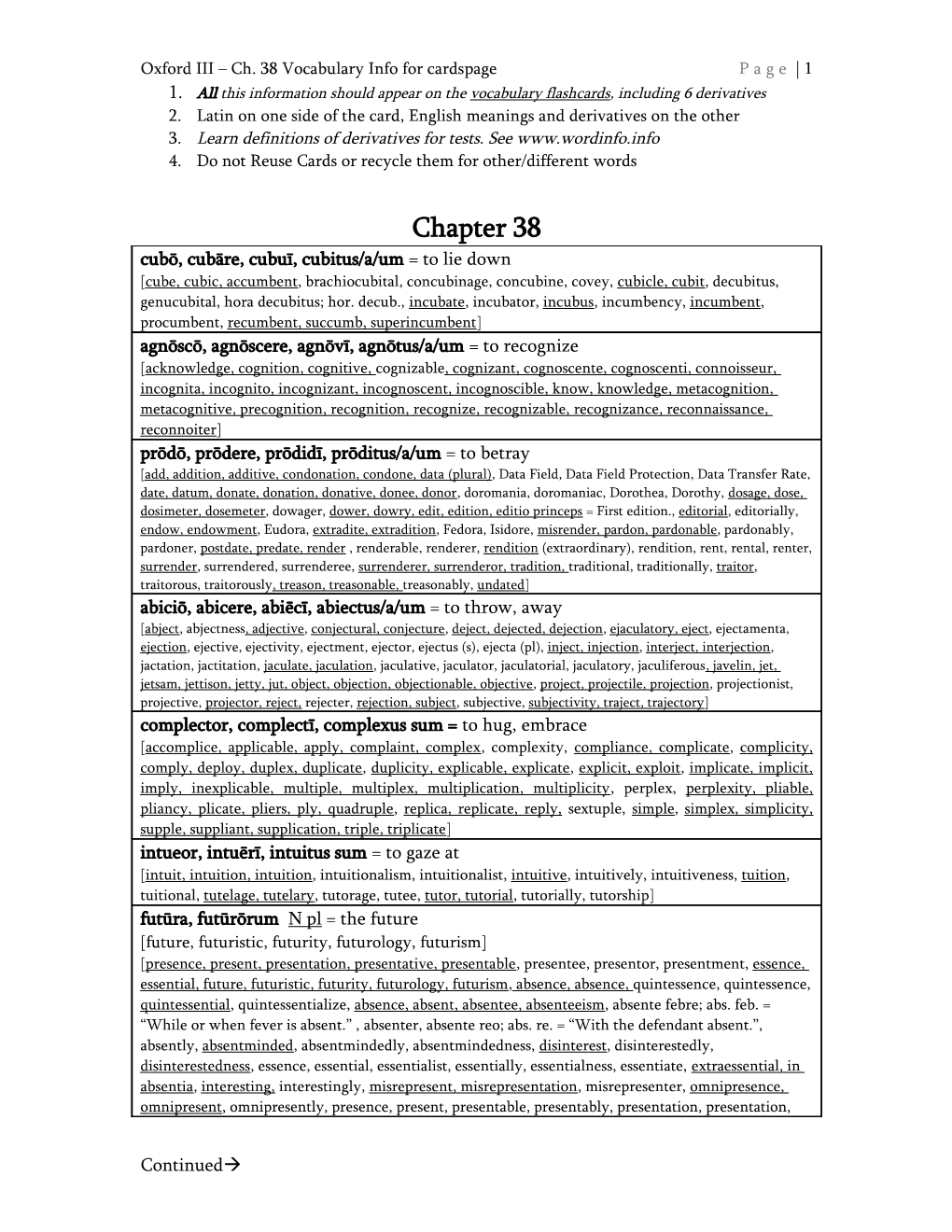 Oxford III Ch. 38 Vocabulary Info for Cards Page Page 5