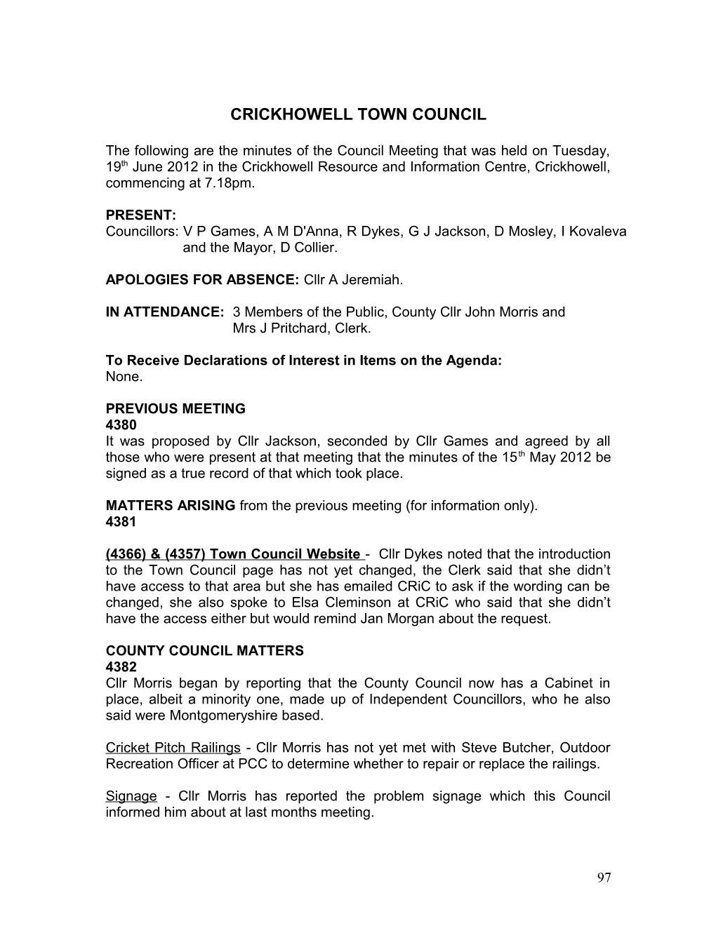 Crickhowell Town Council s2