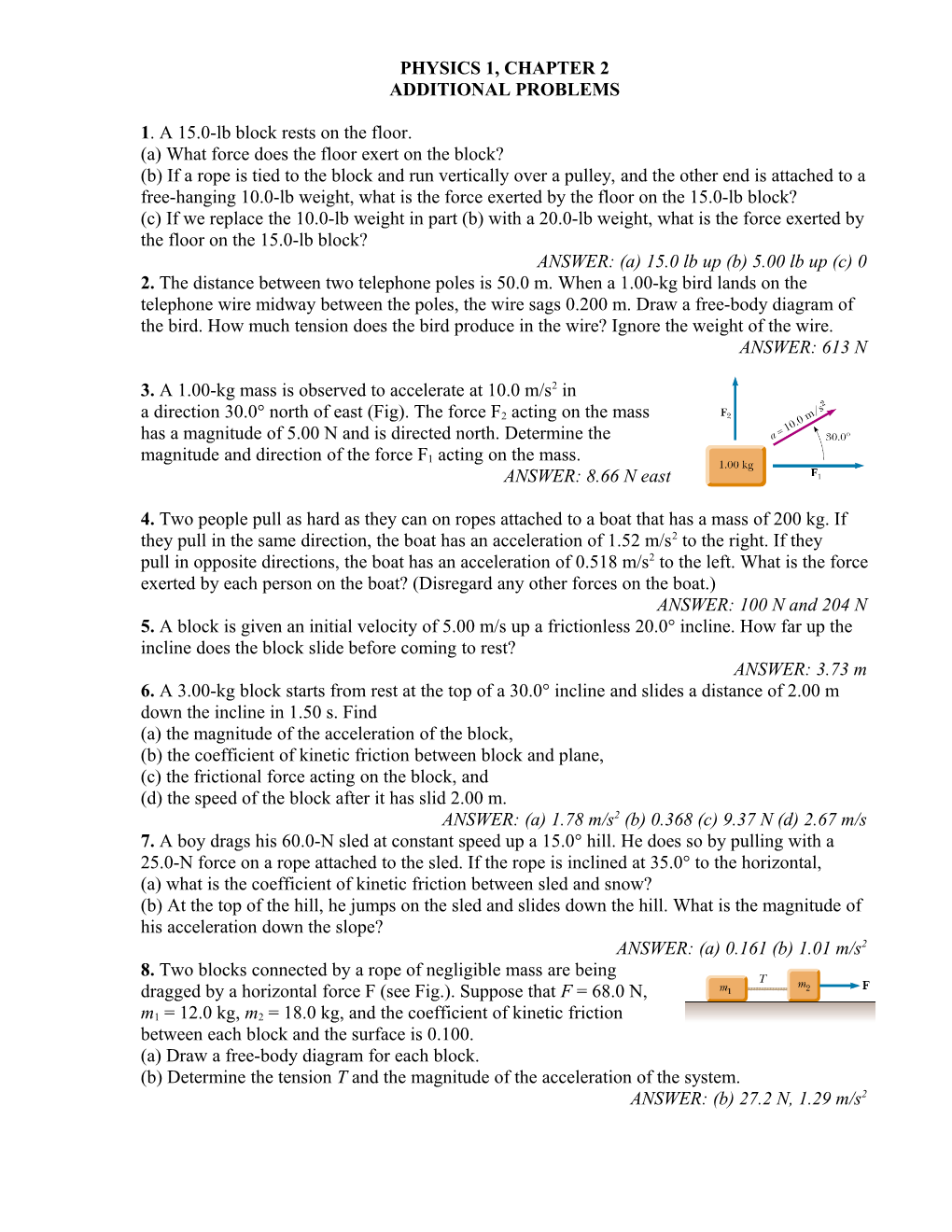 Physics 1, Chapter 2