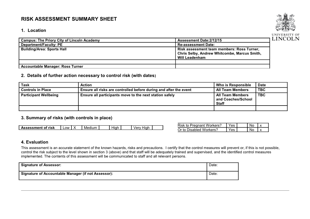 Risk Assessment Policy and Procedure