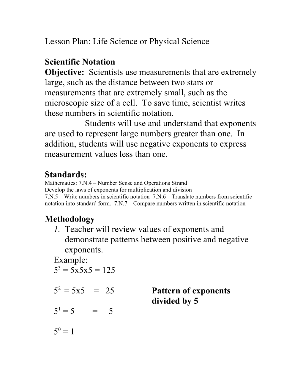 Lesson Plan: Life Science Or Physical Science