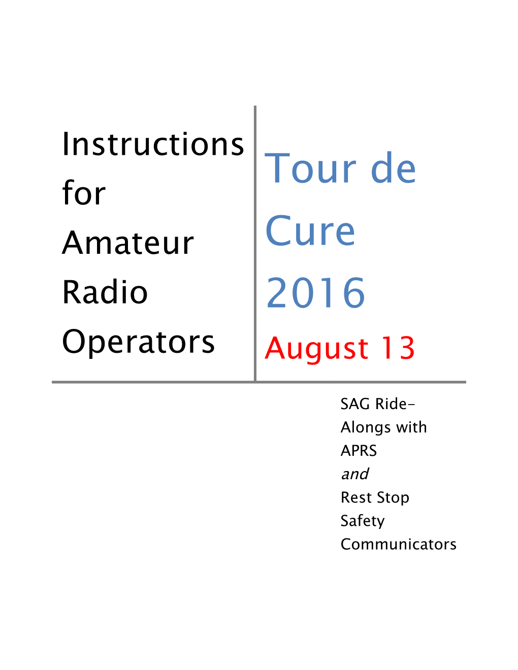 Instructions for Amateur Radio Operators