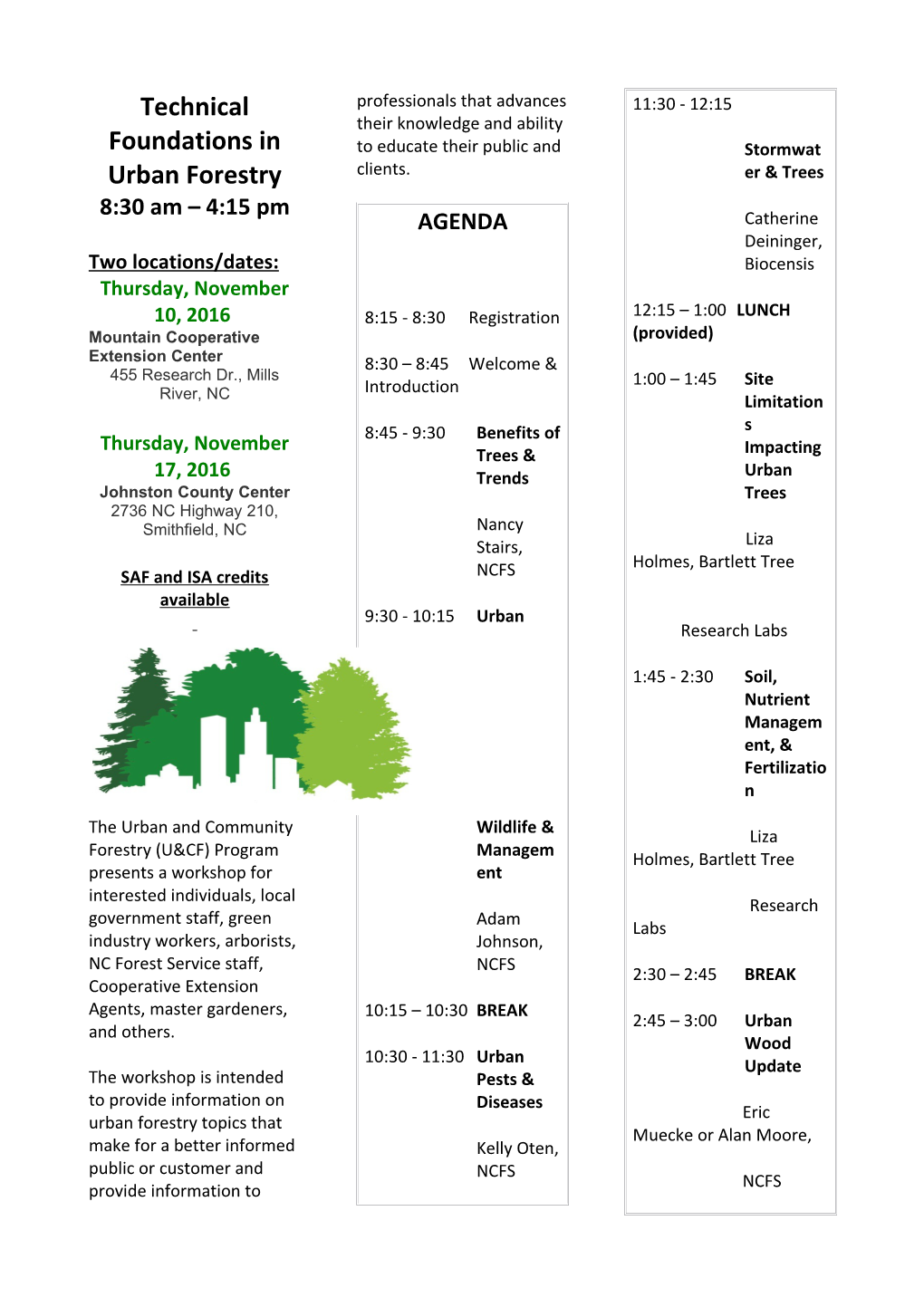 Technical Foundations in Urban Forestry