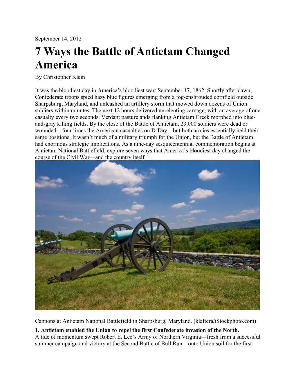 7 Ways the Battle of Antietam Changed America