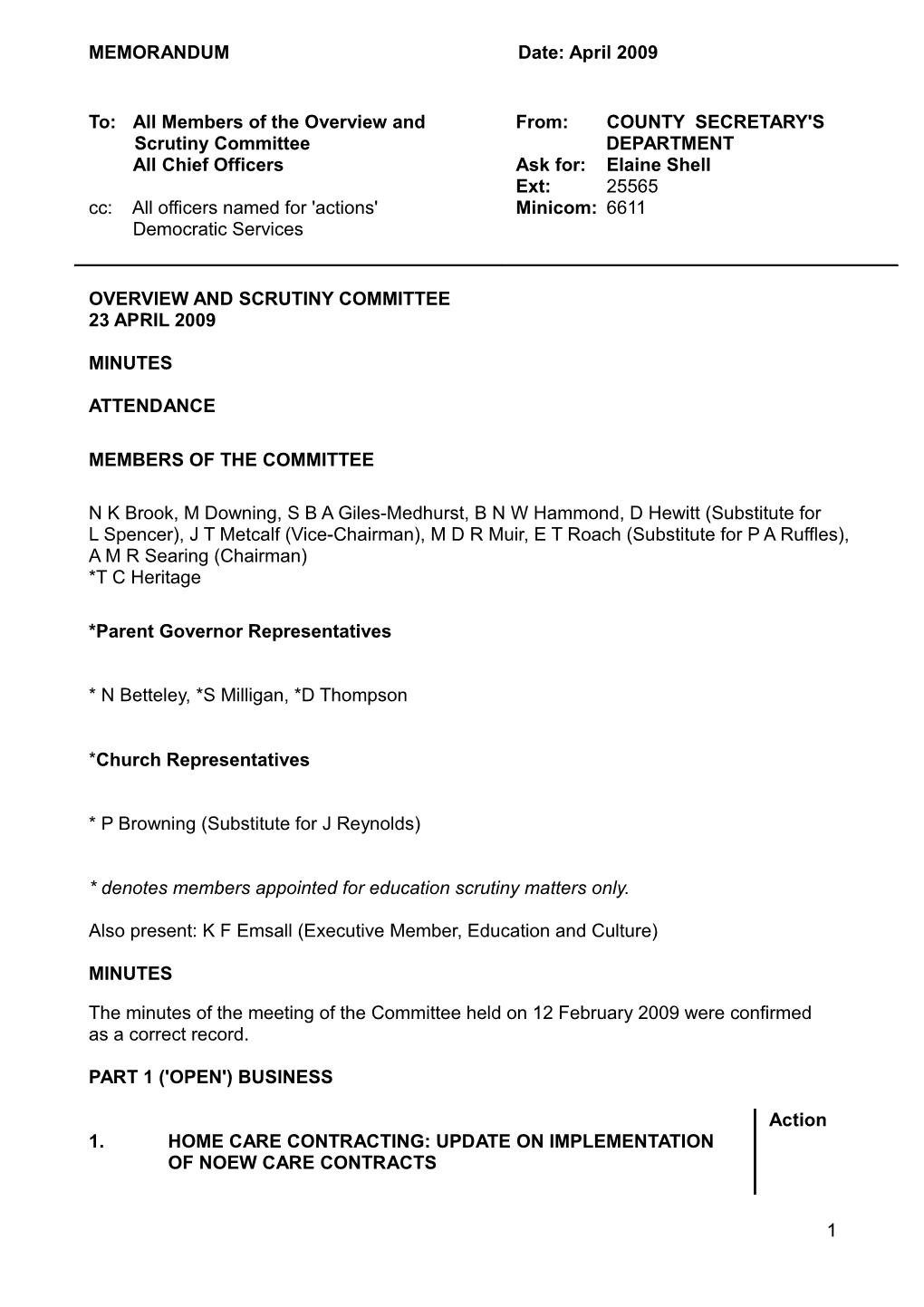 Overview & Scrutiny Committee Minutes 3 July 2008