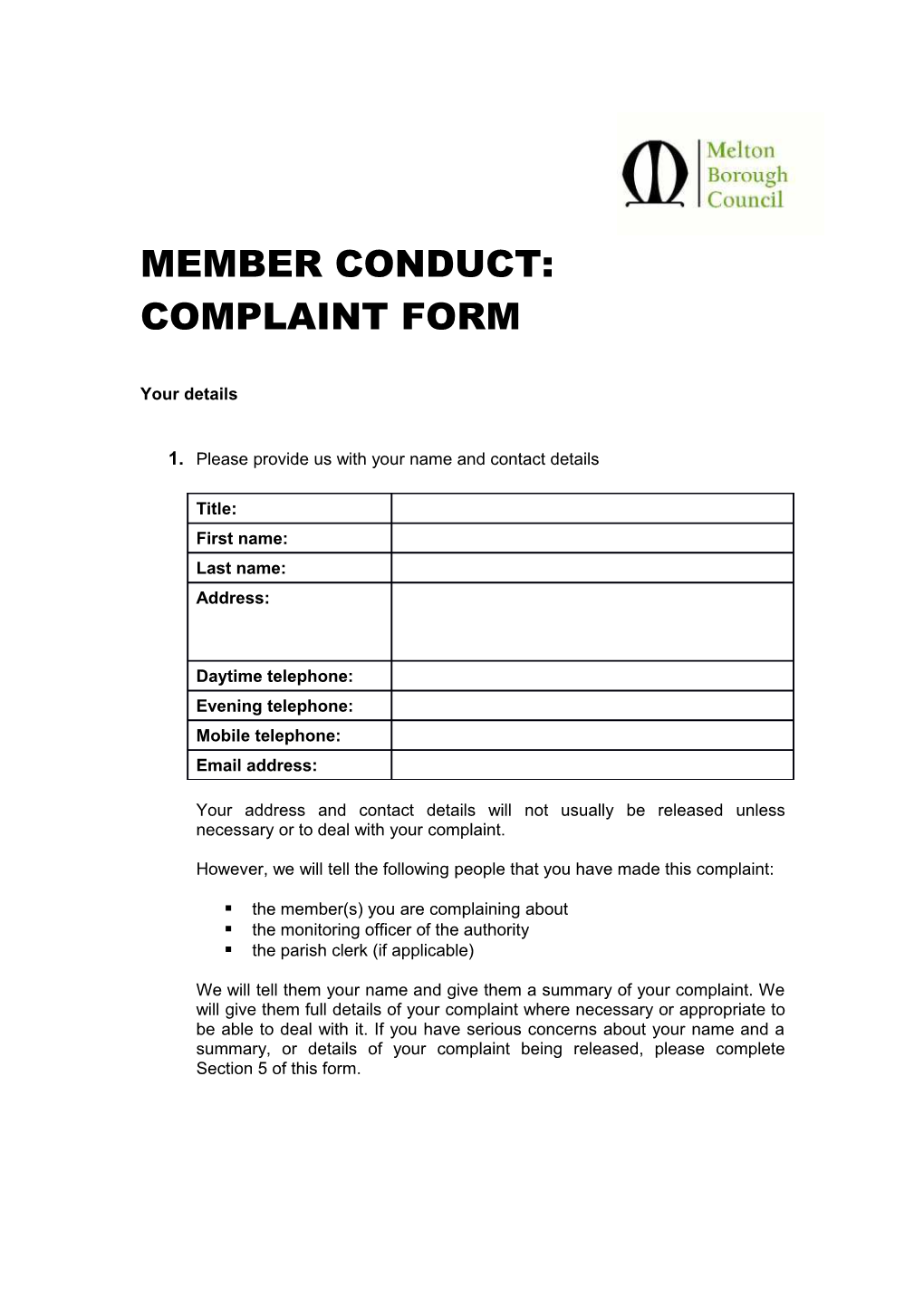 Member Conduct