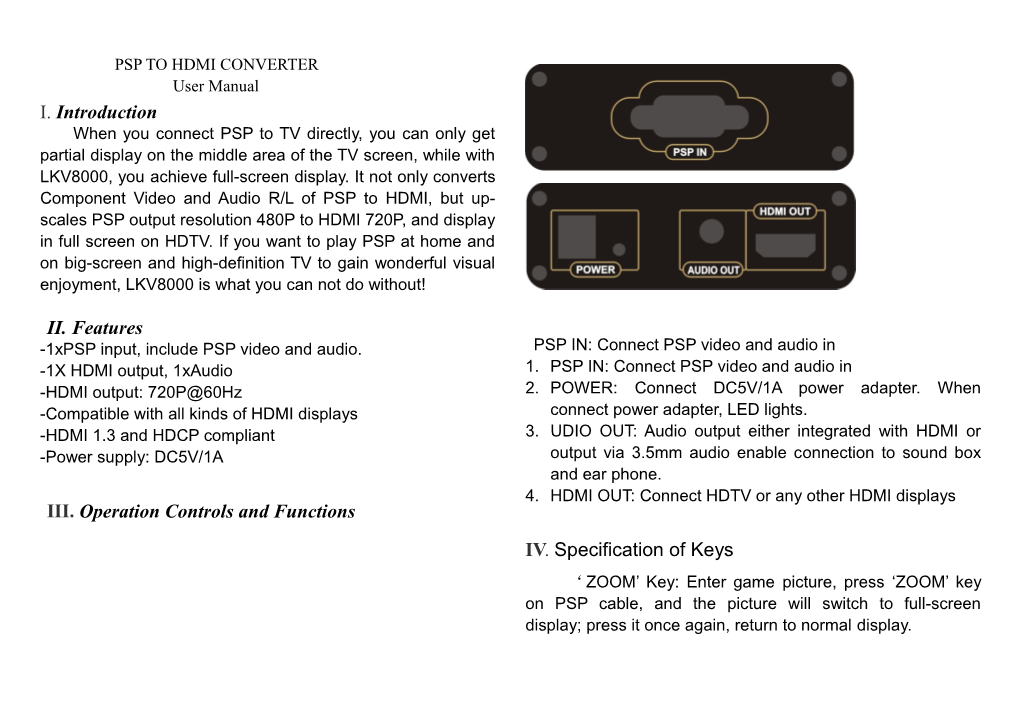 1Xpsp Input, Include PSP Video and Audio